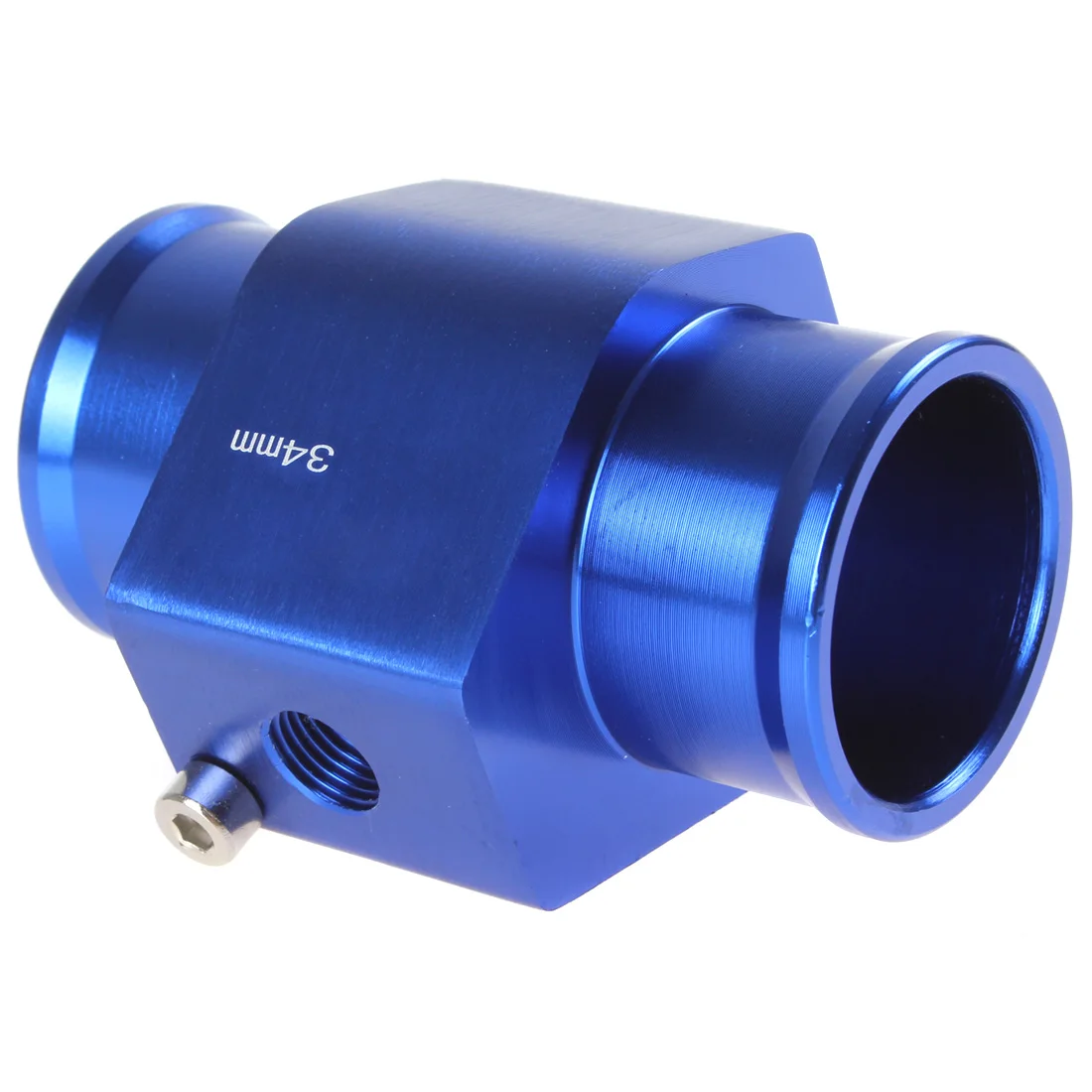 1/8" NPT threaded water temperature gauge sensor Temp Guage Joint Pipe Adapter 34mm Aluminium with Clamp Blue for Car Vehicles