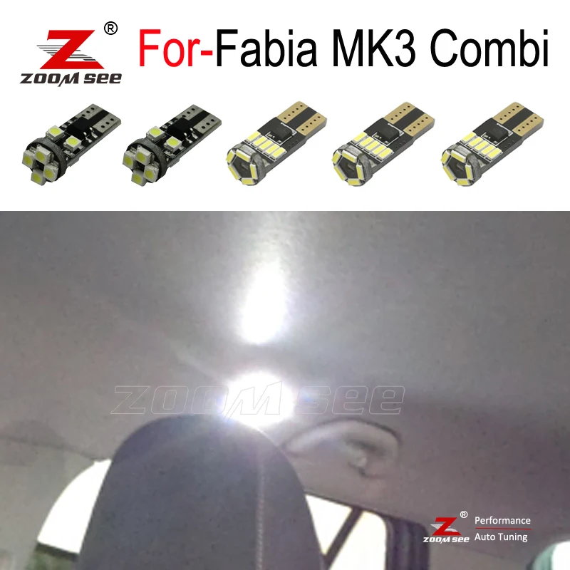 Светодиодный купольный светильник 10 шт. + светодиодный для Skoda Fabia 3 MK3 MK III Combi