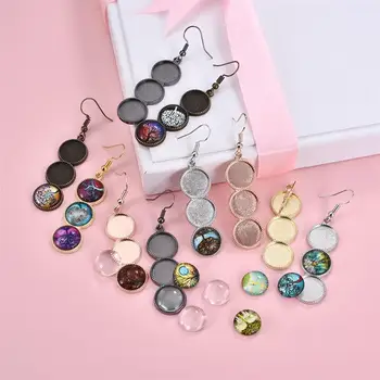 

10pcs/set DIY Earrings Base Handmade Dangle Earrings Glass Cabochons For Jewelry Making Accessories Finding