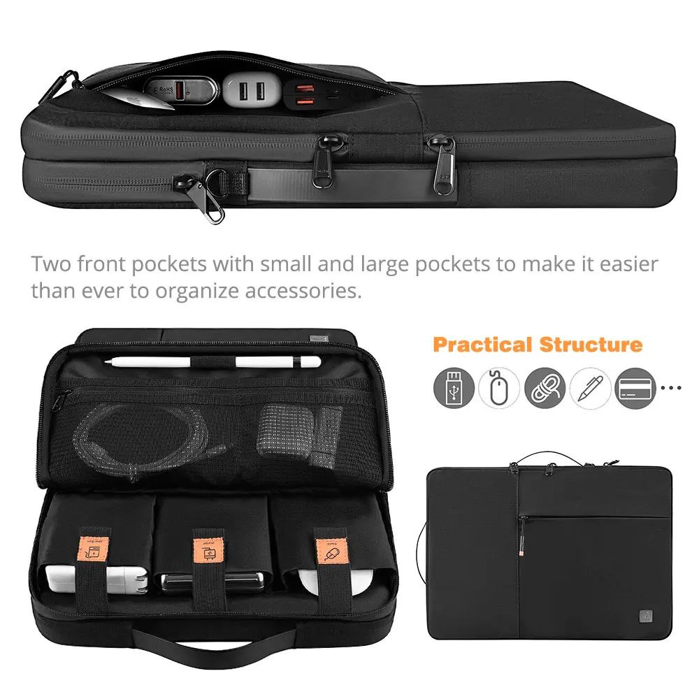 Wiwu-bolsa Portátil do Portátil Dupla Camada para o Macbook Pro 13 14 15 2023 Case Impermeável para o Portátil 15.6 Novo - Imagem 5