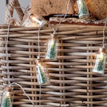 

Mini Christmas Tree String Light Glass Bottle Pedan for Christmas New Year 28TC