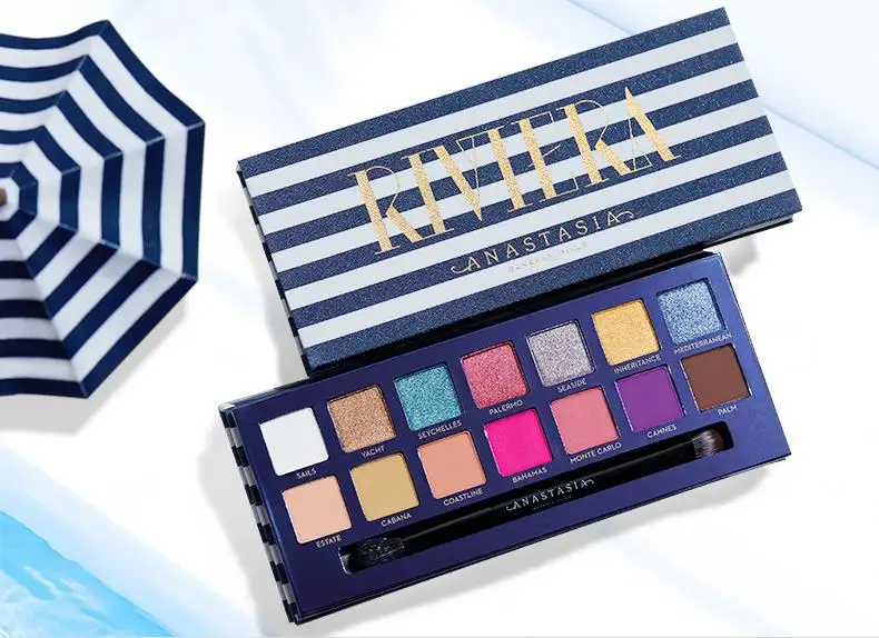 Anastasia Beverly Mills Norvina Renaissance 14 декоративная тарелка жемчужные тени для век Палетка персикового цвета RIVIERA Popfeel тени для век - Цвет: RIVI