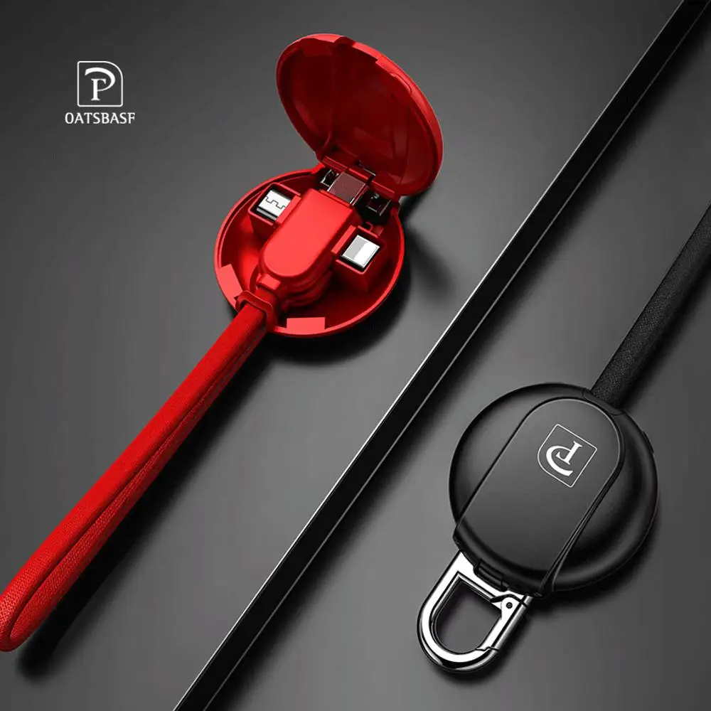 

Micro USB Cable 5A Fast Charging Keychain design 3 In 1 USB Cable Type C Charger Cable for iPhone Data Cable for Xiaomi Samsung