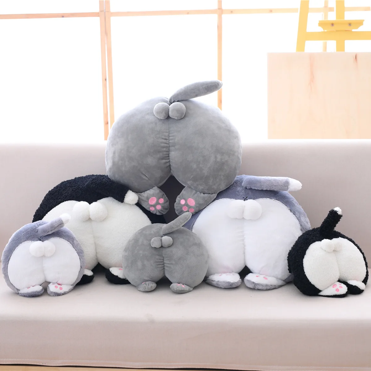 Kawaii Cat Ass смешные плюшевые игрушки подушки мягкие кошки прикладом милый