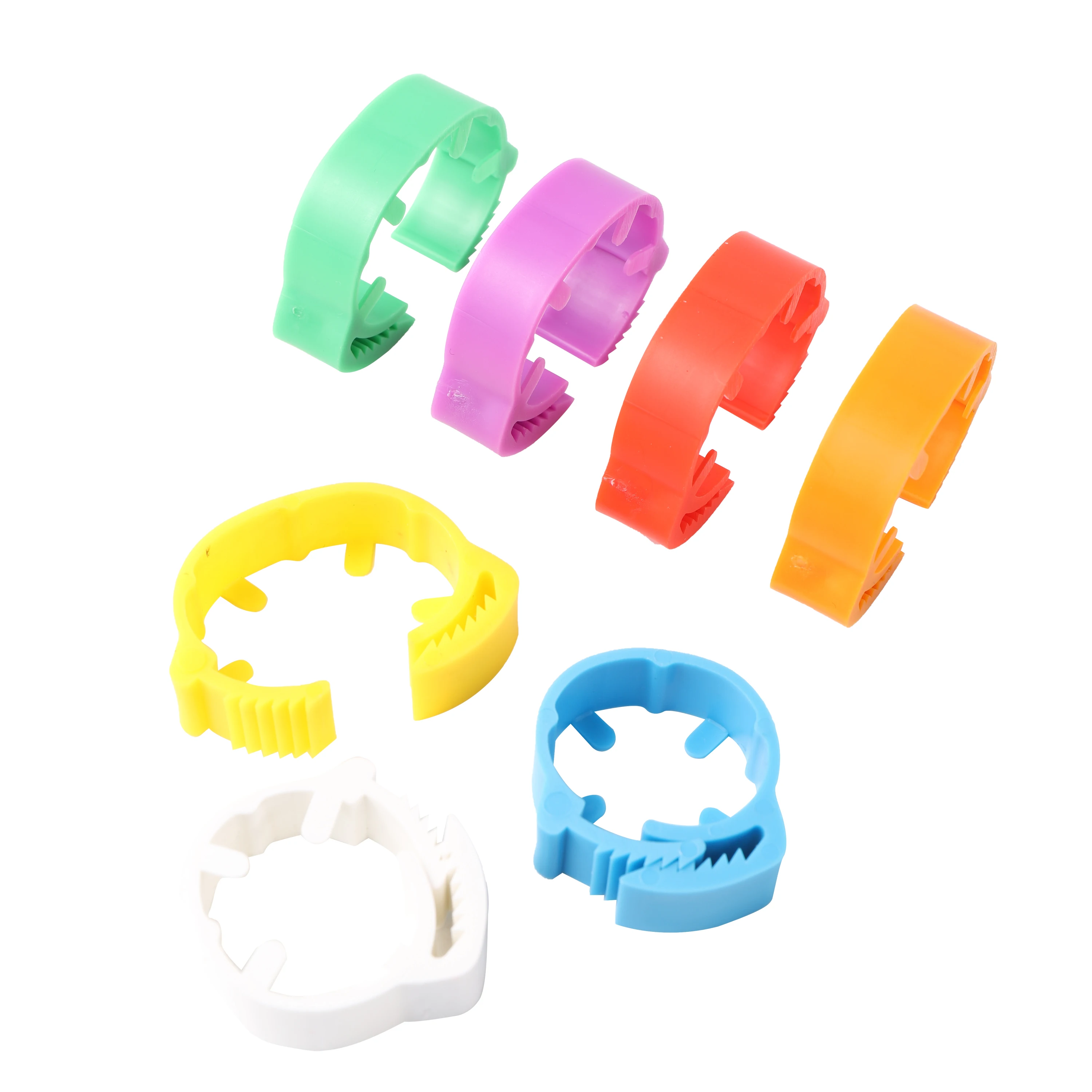 Chicken feet ring adjustable size poultry legs without digital label buckle 7-color plastic duck and goose farm equipment 140pcs
