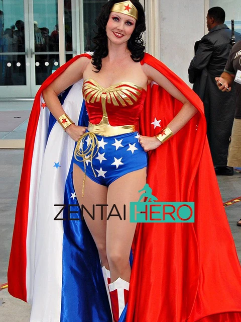 Hot Super Heroine dea Wonder Girl Sexy Lady Hero Zentai body body donna  Sexy Spandex rosso/