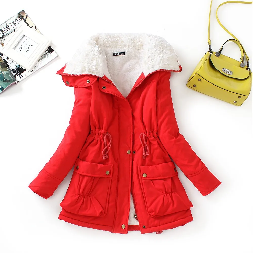Зимняя женская куртка, хлопковое пальто, Тонкая зимняя верхняя одежда, стеганая куртка средней длины, толстая хлопковая стеганая теплая хлопковая парка