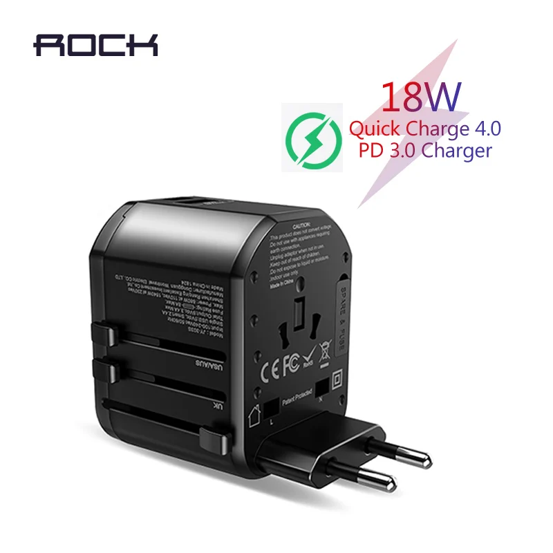 

ROCK 18W Travel EU USB Charger Quick Charge 3.0 for Samsung Phone Charger PD 3.0 Charger for iPhone Charger USB Adapter