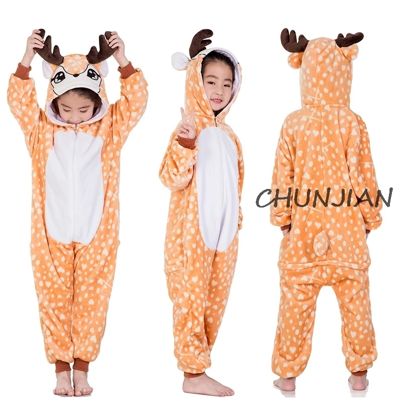 Костюм животных; пижамы; детский зимний фланелевый комбинезон; пижамы с единорогом для девочек 4, 6, 8, 10, 12 лет; пижамы с животными для мальчиков - Цвет: LA11