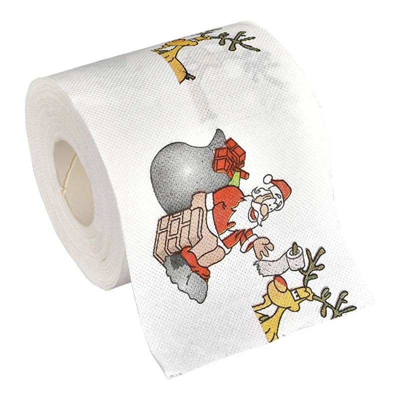 

2019 Santa Claus Reindeer Print Christmas Toilet Paper Christmas decorations for Table New Year Home Decor Gifts Souvenirs