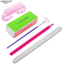 5 шт./компл. пыли щетка для очистки буфера пилка для ногтей Nail Art Файлы кисть для рисования Грит песок УФ-гель-маникюр с полировкой инструмент