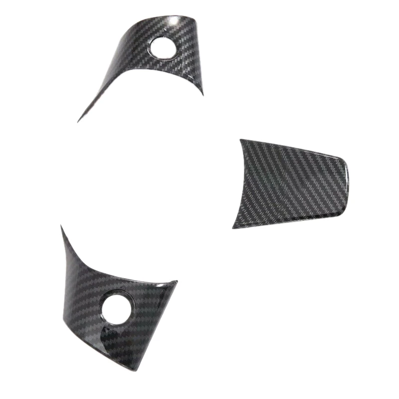3 PCS Dry Carbon Fiber Steering Wheel Decorative Stickers Tesla Model 3