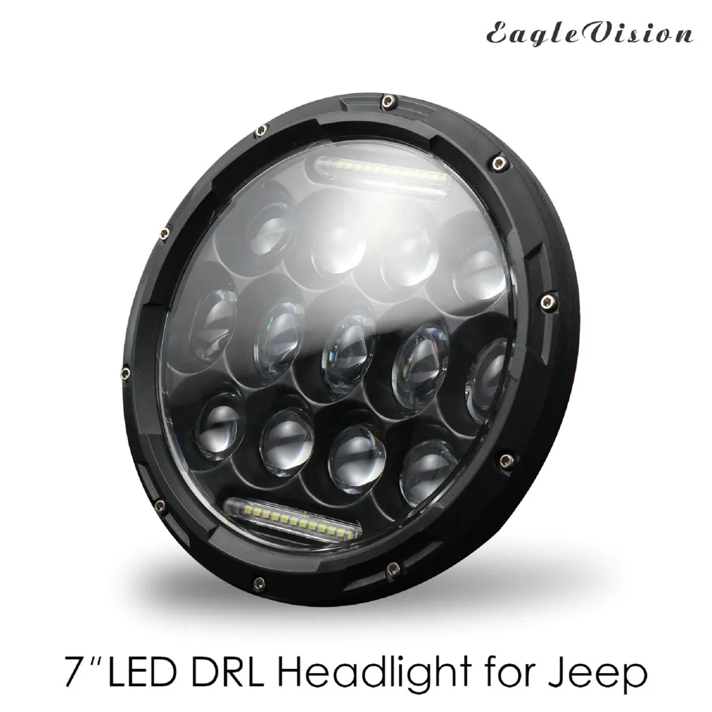 Round 300W Total Car LED Headlights Hi/Lo 97-18 For JEEP JK TJ LJ Wrangler 7Inch beautiful appearance durable светодиодные фар |