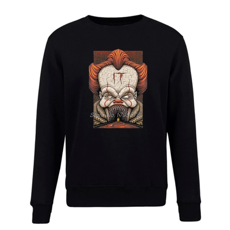 It Movie Свитшот Pennywise на заказ мужской пуловер флисовый хлопок с круглым вырезом