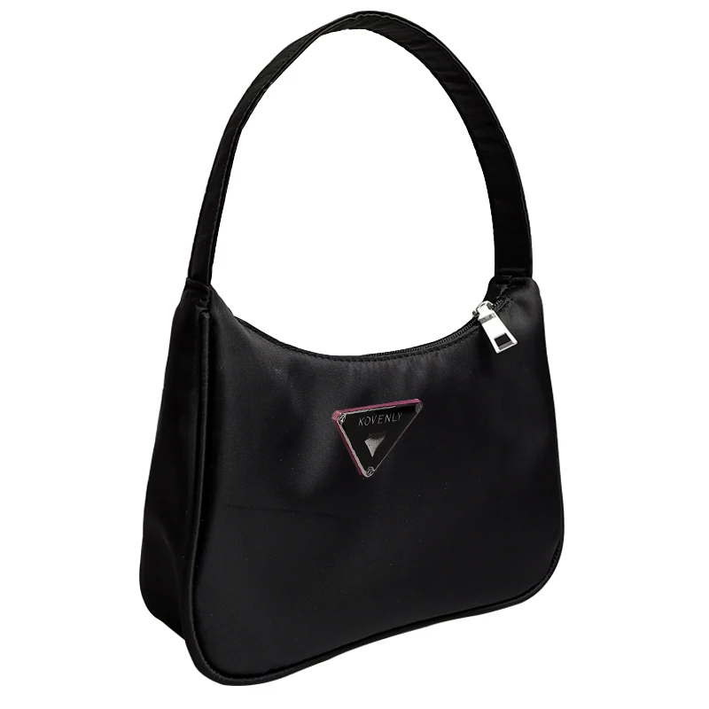 Black shoulder bag Ретро Сумочка-Багет для женщин, трендовая винтажная нейлоновая сумка, женская маленькая субаксиллярная сумка, Повседневная Ретро Мини сумка через плечо Bella 180 - Цвет: Black shoulder bag