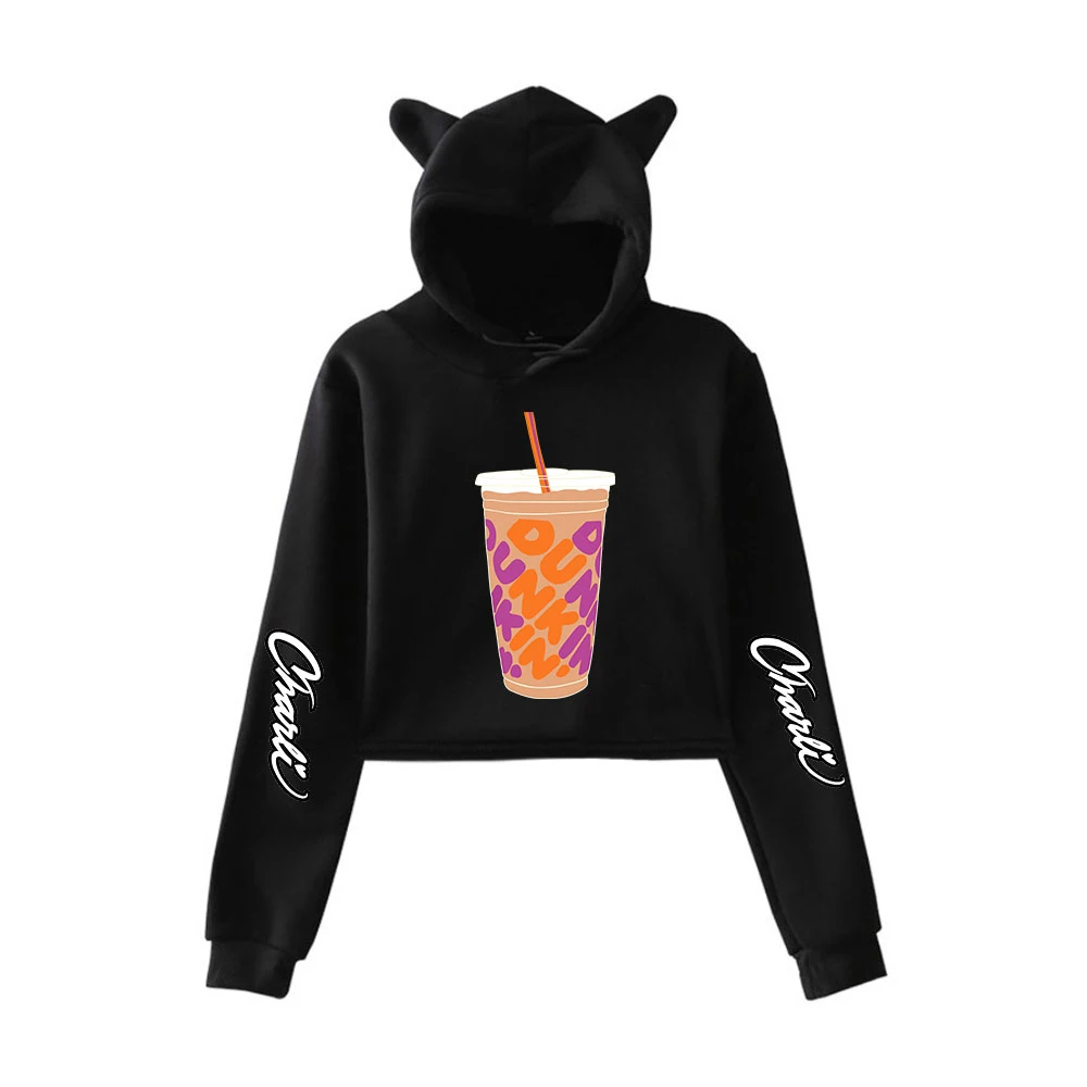 2020 Charli damelio gato sudaderas cortas con capucha mujer/Niña de manga larga nueva con capucha llegada gran oferta de moda charli damelio Sudadera con capucha
