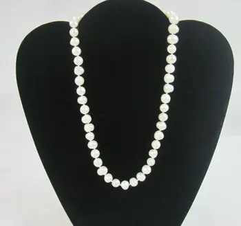 

9-10mm White Cultured Freshwater Pearl Single Strand 18" Necklace
