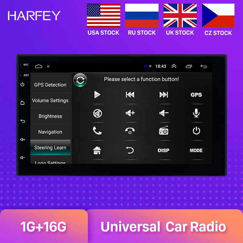 Harfey для универсального Nissan VW Toyota Kia rio Hyundai Suzuki Honda 2din GPS навигация Android 8 1 7