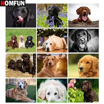 

HOMFUN 5D Diy Diamond Painting Cross Stitch "Animal dog landscape" Home Decor Full Rhinestones Inlay Diamond Embroidery
