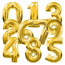 40-дюймовый ультра большой Алюминий пленка с цифрами шар 0-9 золотых и серебряных арабских с цифрами для дня рождения Свадебная вечеринка декоративные