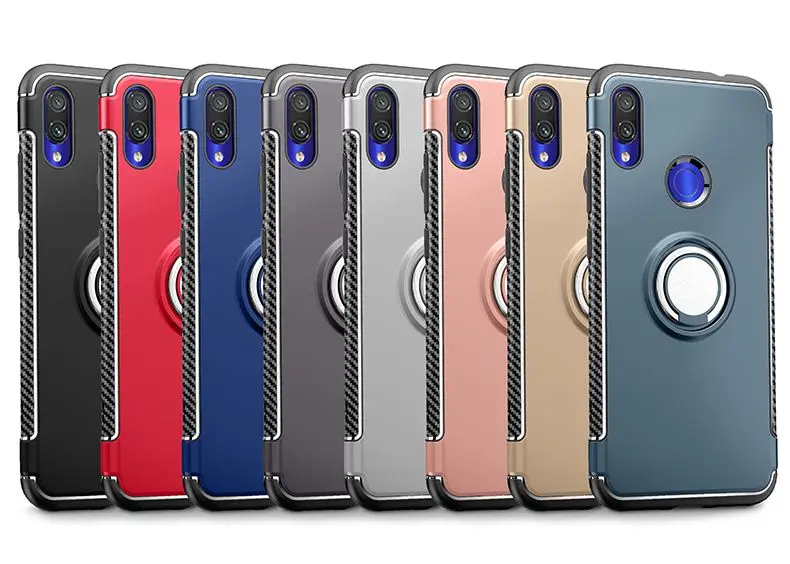 Чехлы для xiaomi redmi note7 anillo de Metal soporte de coche из силикона для redmi note5 redmi note6