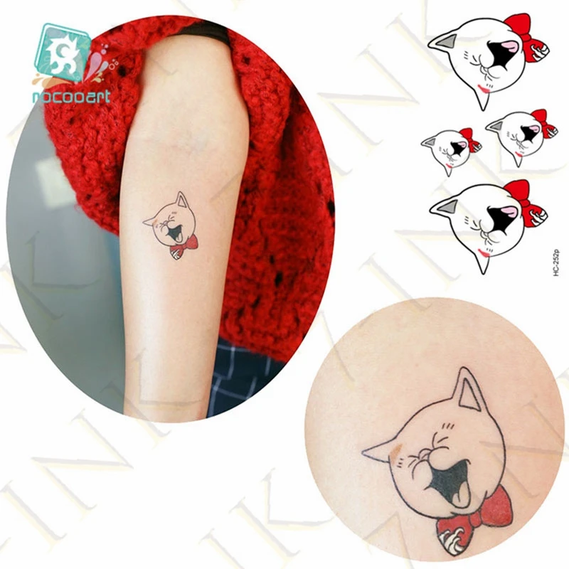 Переводятся с помощью воды штаны фальш вставкой Стикеры синий кот птица Ласточка