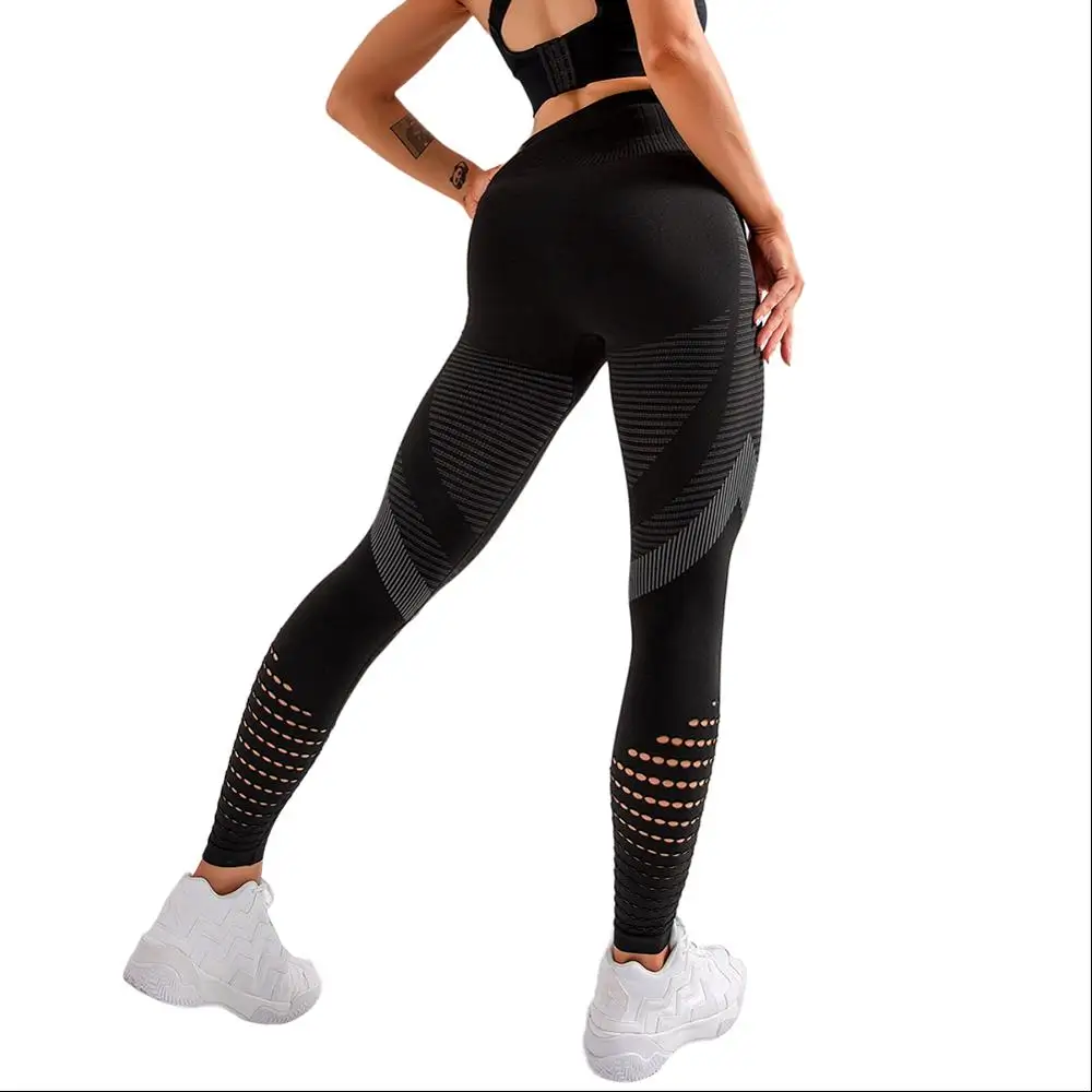 

Ultra-high Mesh Design Mesh Patchwork Yoga Leggings High Waist Full Elastic Waistband Sweatpants Wholesale Quick delivery CSV