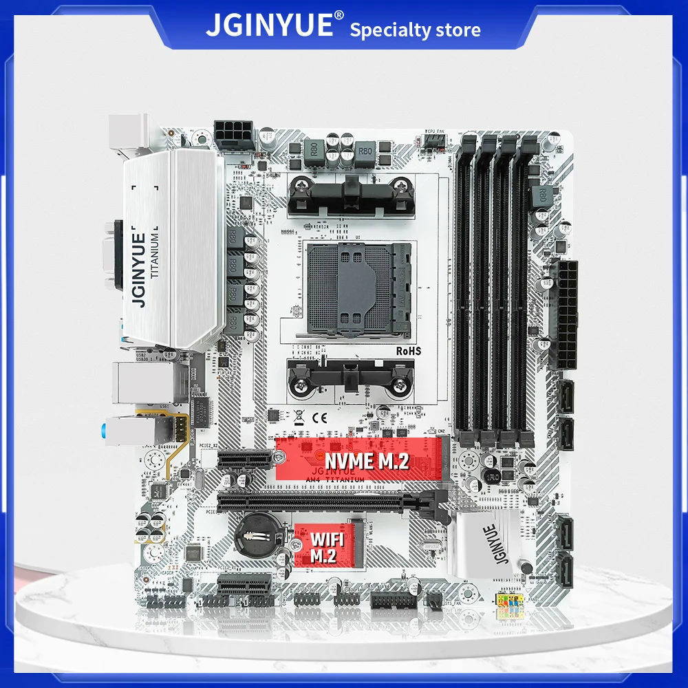 Материнская плата JGINYUE Socket AM4 B350 с поддержкой AMD 1331 R3 R5 R7 2600 3600 серия процессоров DDR4