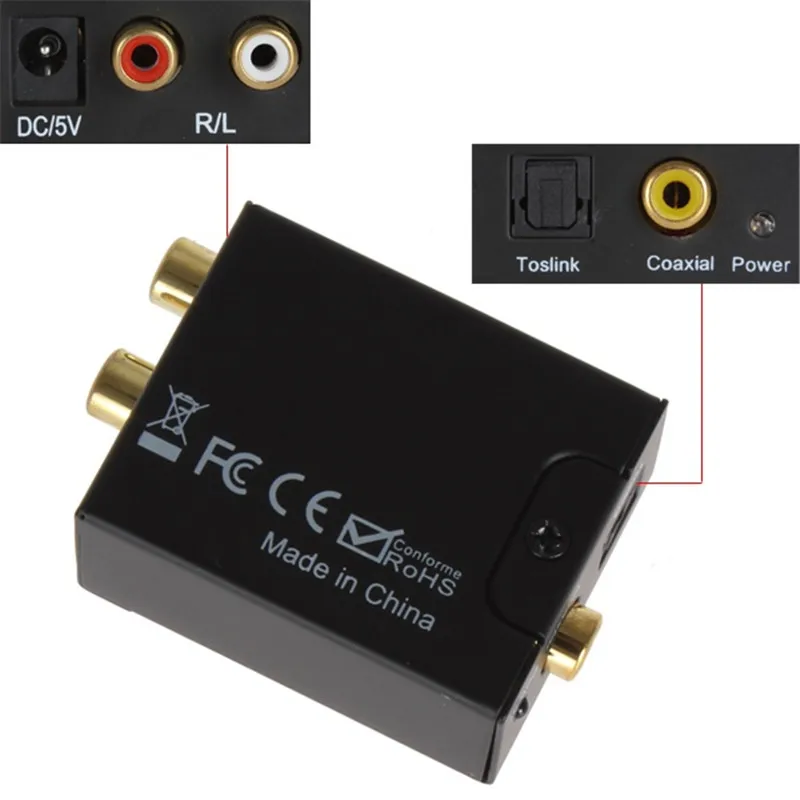 Цифро-аналоговый аудио конвертер 3,5 мм разъем 2* усилитель RCA декодер оптического волокна коаксиальный сигнал в аналоговый DAC Spdif стерео