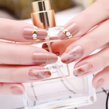 Высококачественная наклейка для ногтей средней длины Docile тонкий поддельный Набор наклеек на ногти готового продукта клей-бобовая паста круглый носок Smudge Diamond S