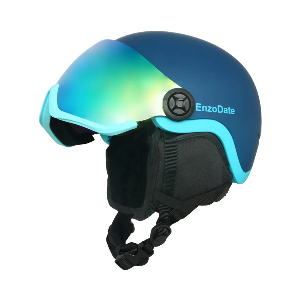 

EnzoDate Ski Snow Helmet with Integrated Goggle Shield 2 in 1 Snowboard Helmet and Detachable Mask Night Vision Lens Anit Fog