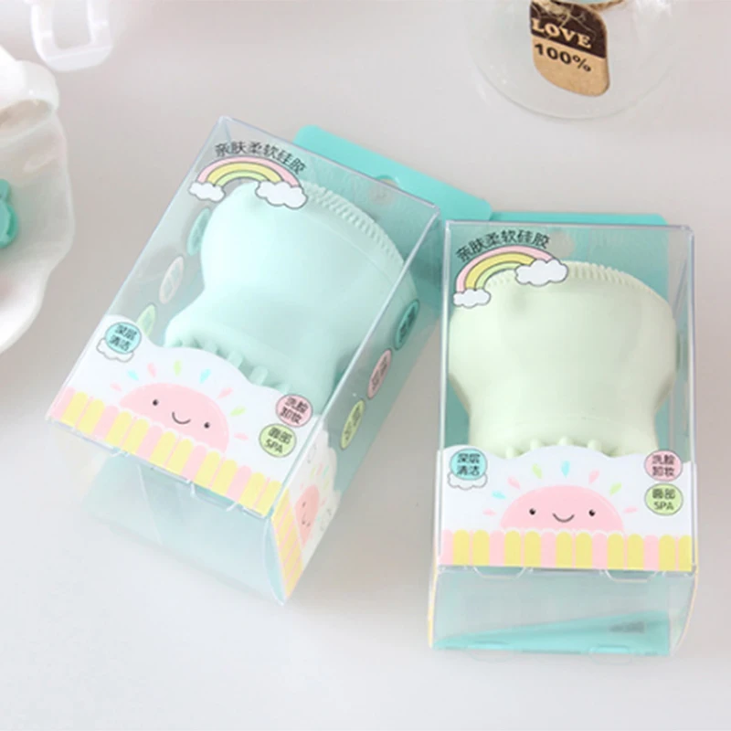 Small Sun Cleansing Brush NEW Silicone Sponge Face Cleansing Brush Double Head Cleansing Jellyfish Small Octopus Wash Brush