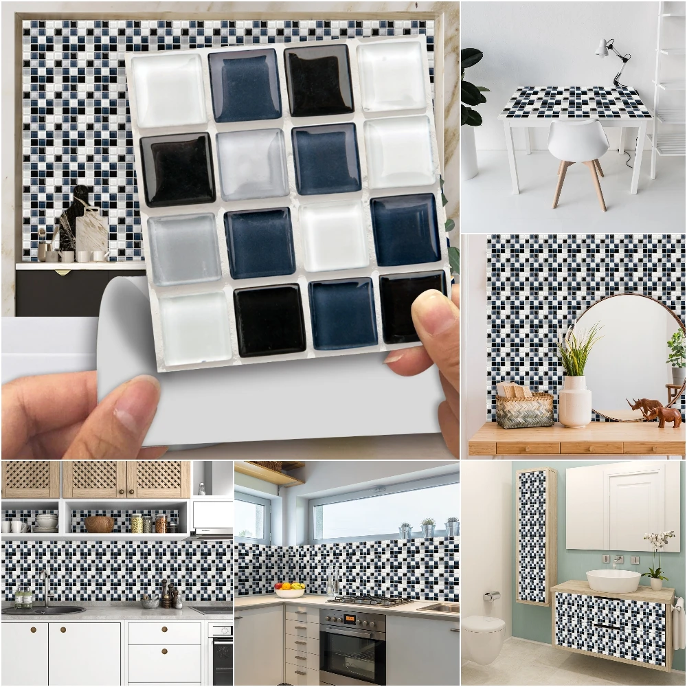 Mosaic Wall Tile Stickers Matte Surface Tiles Sticker Transfers Covers for Kitchen Bathroom Tables Floor Hard-wearing Decal | Дом и сад