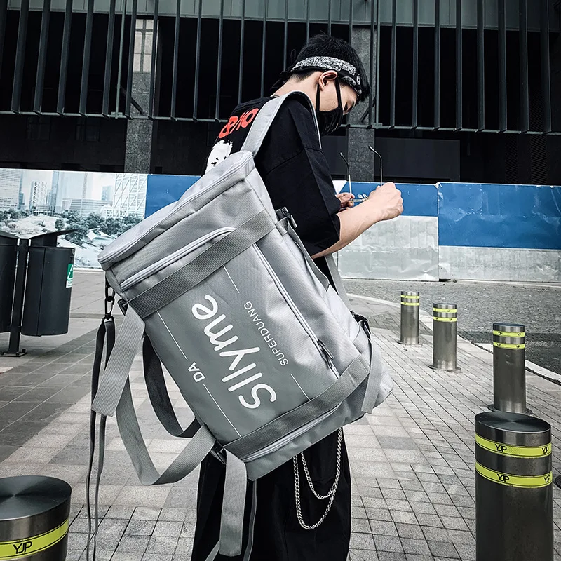 

New Fashion Brand Casual Backpack Men's Canvas Ins High School Student Bag Female Korean-Style Men's Travel Backpack