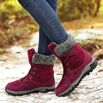 

Snow Boots Women Shoes 2019 Fashion Velvet Keep Warm Shoes Woman Casual Flats Winter Boots Non Slip Thicken Plush Women Boots