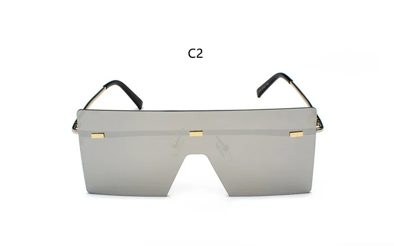 Прозрачные негабаритные Квадратные Солнцезащитные очки для женщин и мужчин модные роскошные плоские очки без оправы UV400 большие розовые оттенки Oculos Gafas