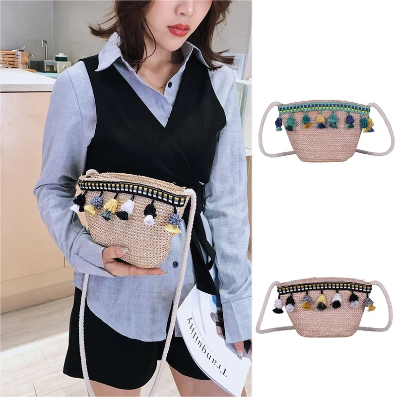 ABZC-Women Wild Single Shoulder Diagonal Hand Straw Small Bag Famous Women Creative Shoulder Bags Fashion
