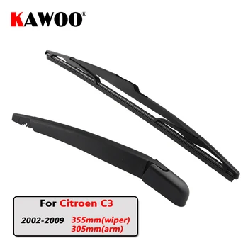 

KAWOO Auto Car Rear Wiper Blade Blades Back Window Wipers Arm For Citroen C3 Hatchback (2002-2009) 355mm Auto Windscreen Blade