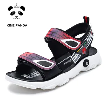 

KINE PANDA Boys Sandals Kids Teens Children Shoes Spider Design Summer Beach Genuine Leather Student 2 5 7 9 11 13 14 Years Old
