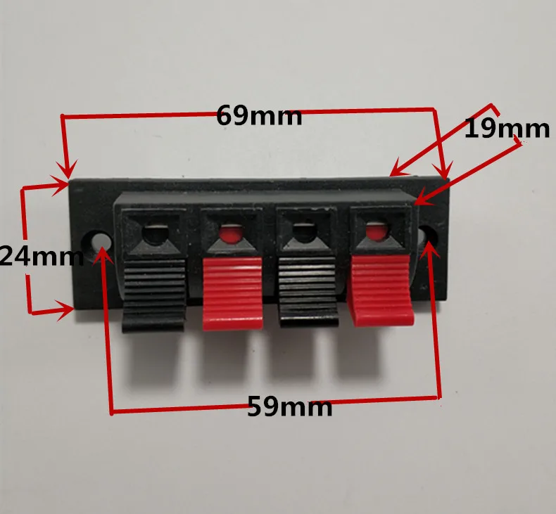4pcs 4 Positions Connector Terminal Push in Jack Spring Load Design Audio Speaker Terminals Panel Connector