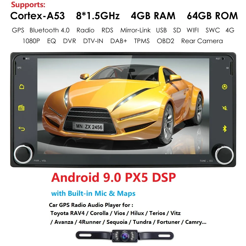 Cheap 7"Android9.0 Car DVD Player for Toyota Hilux Corolla Camry Prado RAV4 Octa-Core WIFI 4G RAM+64G ROM Bluetooth+Free Rear Camera 3 Cheap 7"Android9.0 Car DVD Player for Toyota Hilux Corolla Camry Prado RAV4 Octa-Core WIFI 4G RAM+64G ROM Bluetooth+Free Rear Camera 3