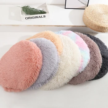

Fluffy Fleece Cat Bed Round Pet Donut Deep Sleeping Cushion For Small Large Dogs Bed Winter Warm Plush Pad Superior Comfort