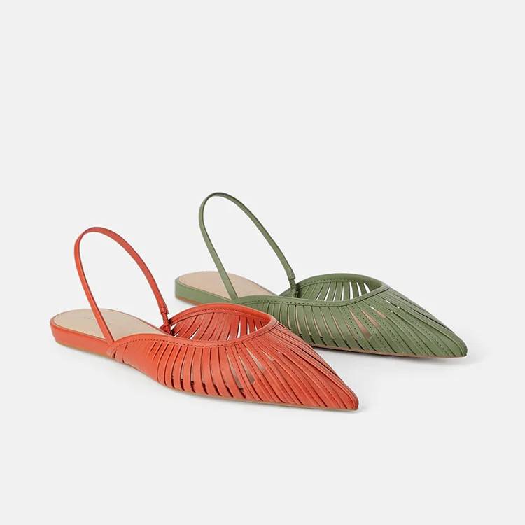 

Sandals Women's 2019 Summer New Style Pointed-Toe Online Celebrity Hollow out after with WOMEN'S Sandals Flat Closed-toe Fashion
