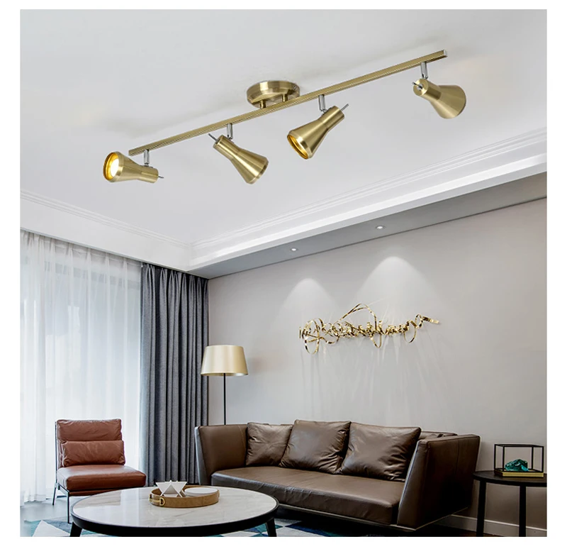 Commercial Shop Exhibition Light Imitation Copper LED Spotlight Industrial Loft Spotlights Ceiling Lighting Fixture Limelight