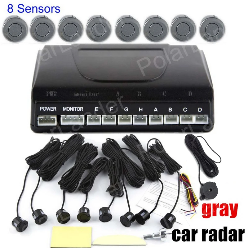 Parktronic LED Parking Sensor with 8 sensors 12V Detector System Car Parking Sensor Auto Reverse Backup BEBE Sound Alarm Display