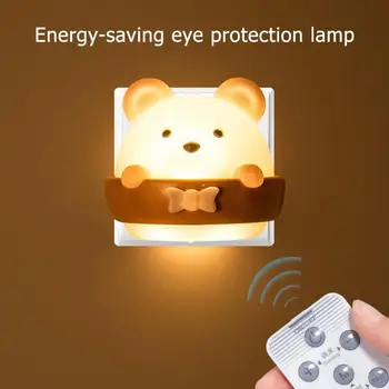 

Bear Shape Bedroom Energy Saving Night Lamp Remote Control Corridor Wall Light Applicable Leisure and Entertainment Venues