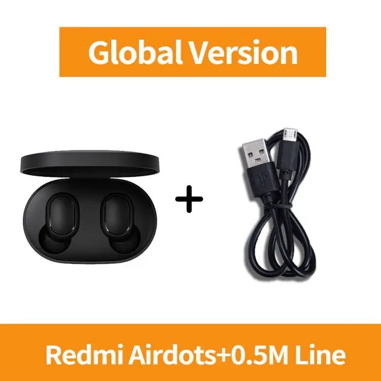 Оригинальные наушники Xiaomi Redmi Airdots беспроводные наушники Голосовое управление Bluetooth 5,0 шумоподавление управление IPX4 - Цвет: GN Add USB Cable