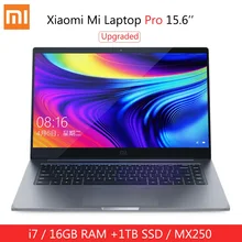 Обновленный Xiaomi Mi ноутбук Pro 15,6 дюймов i7-10510U MX250 Windows 10 Home 16 Гб ОЗУ 1 ТБ SSD ноутбук разблокировка отпечатков пальцев