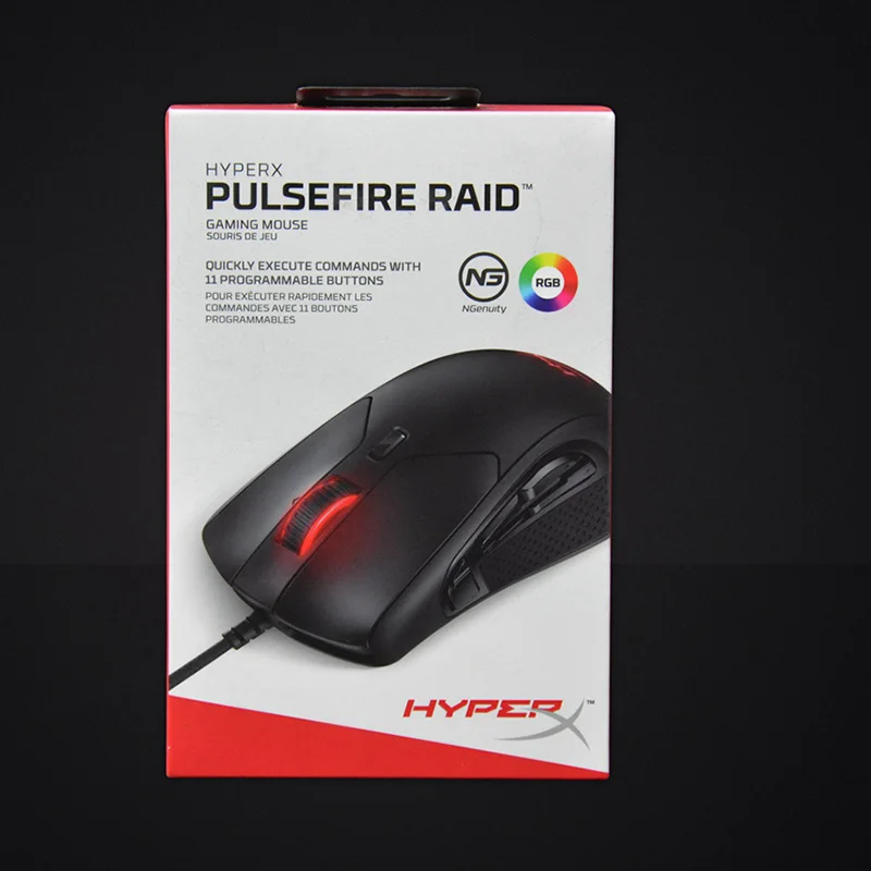 Проводная мышь kingston HyperX Pulsefire Raid RGB Pixart E-sports mouse с родным dpi до 16000, игровая мышь с 3389 сенсором