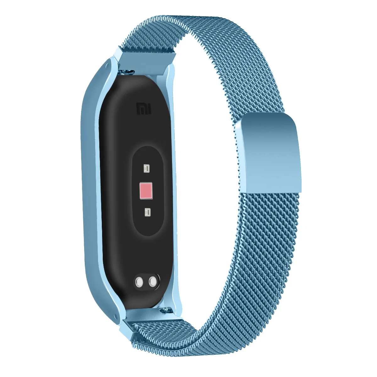 Приличный металлический ремешок из нержавеющей стали для Xiaomi mi band 4 correa mi band 3 4, Смарт-часы, браслет на запястье для Xiaomi mi band 3 pulseira - Цвет: 天空蓝